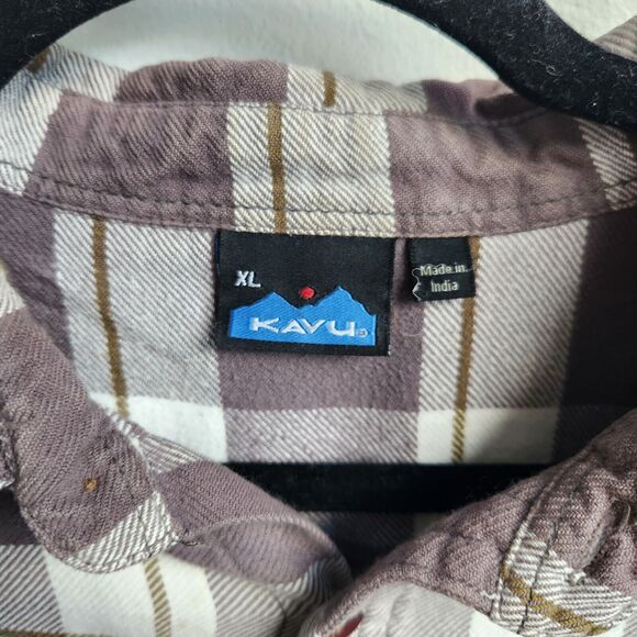 KAVU Men's Plaid Flannel Shirt XL - 90s Grunge Outdoor Casual Button Up - Picture 8 of 9
